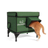 insulated cat house outside waterproof small green