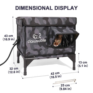 2-Door Lift-Top Elevated Insulated Outdoor Cat House Small