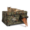 insulated cat house outdoor lift top green camo large