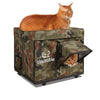 insulated portable outdoor cat house green camo small