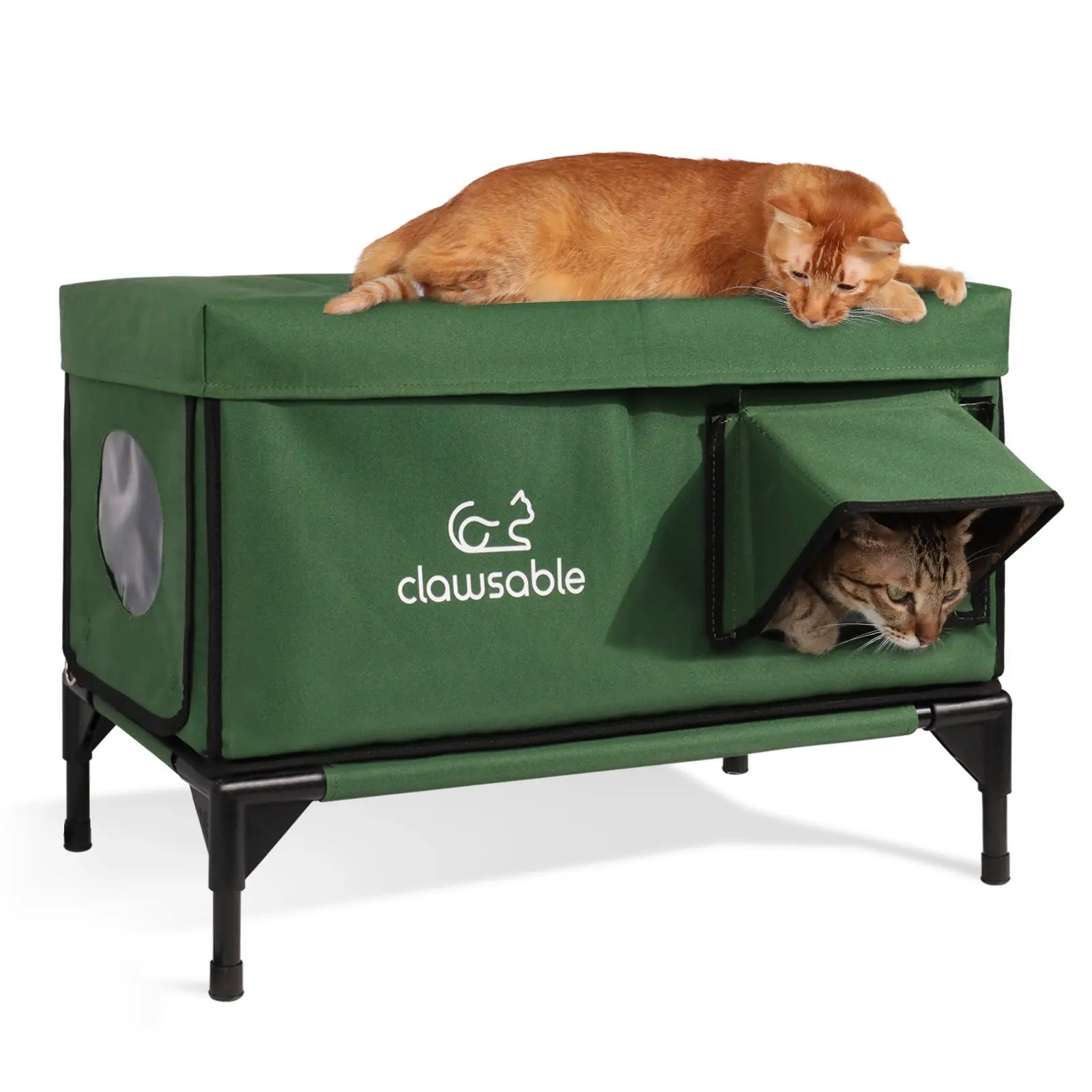 insulated elevated animal shelter outdoor green large