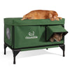 insulated elevated animal shelter outdoor green large