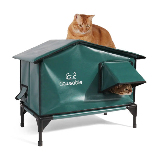 insulated feral cat house roof green pvc large