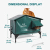 insulated premium cat house large green pvc elevated