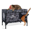 insulated cat shelter portable elevated black camo large