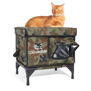 insulated cat house weatherproof outside small green camo