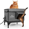 elevated cat house heated outdoor small gray