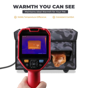 heated warmth cat house black camo portable medium