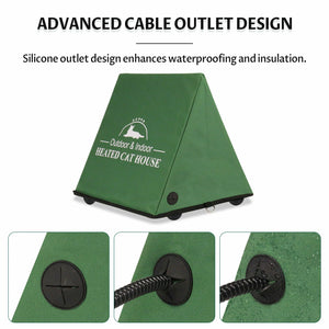 outdoor a shaped portable heated cat house waterproof insulated cable outlet design