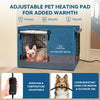 outdoor heated dog cage with heated pad