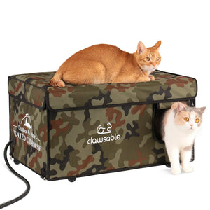 outdoor heatedgreen camouflage top openable heated cat house l