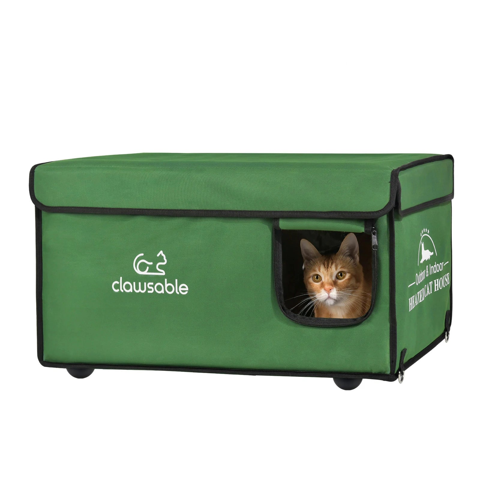 outdoor top openabl heated cat house large