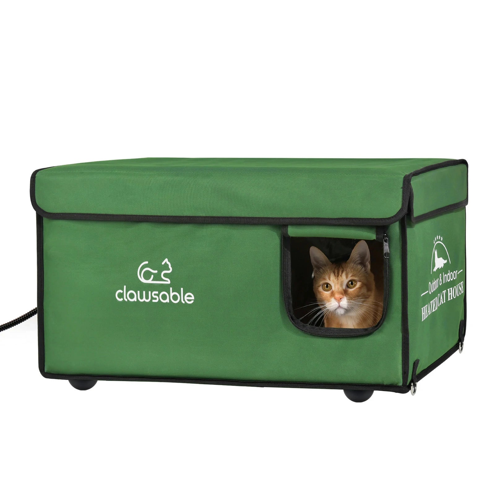 2 in 1 Outdoor Elevated Portable Insulation Cat House – Clawsable