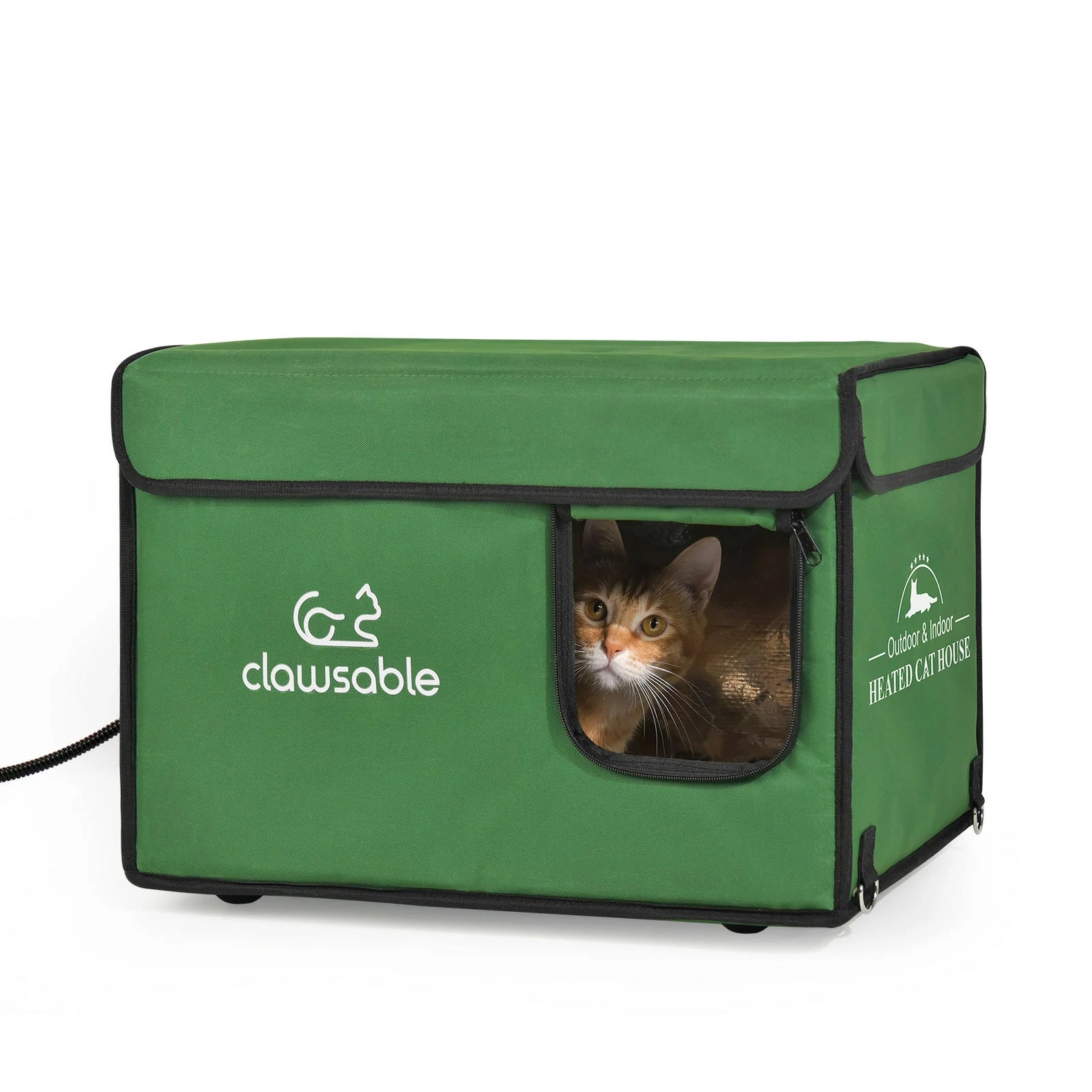 outdoor top openable heated cat house medium