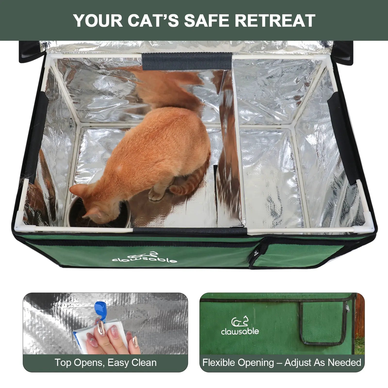 Outdoor Lift-Top Insulated Cat House Large