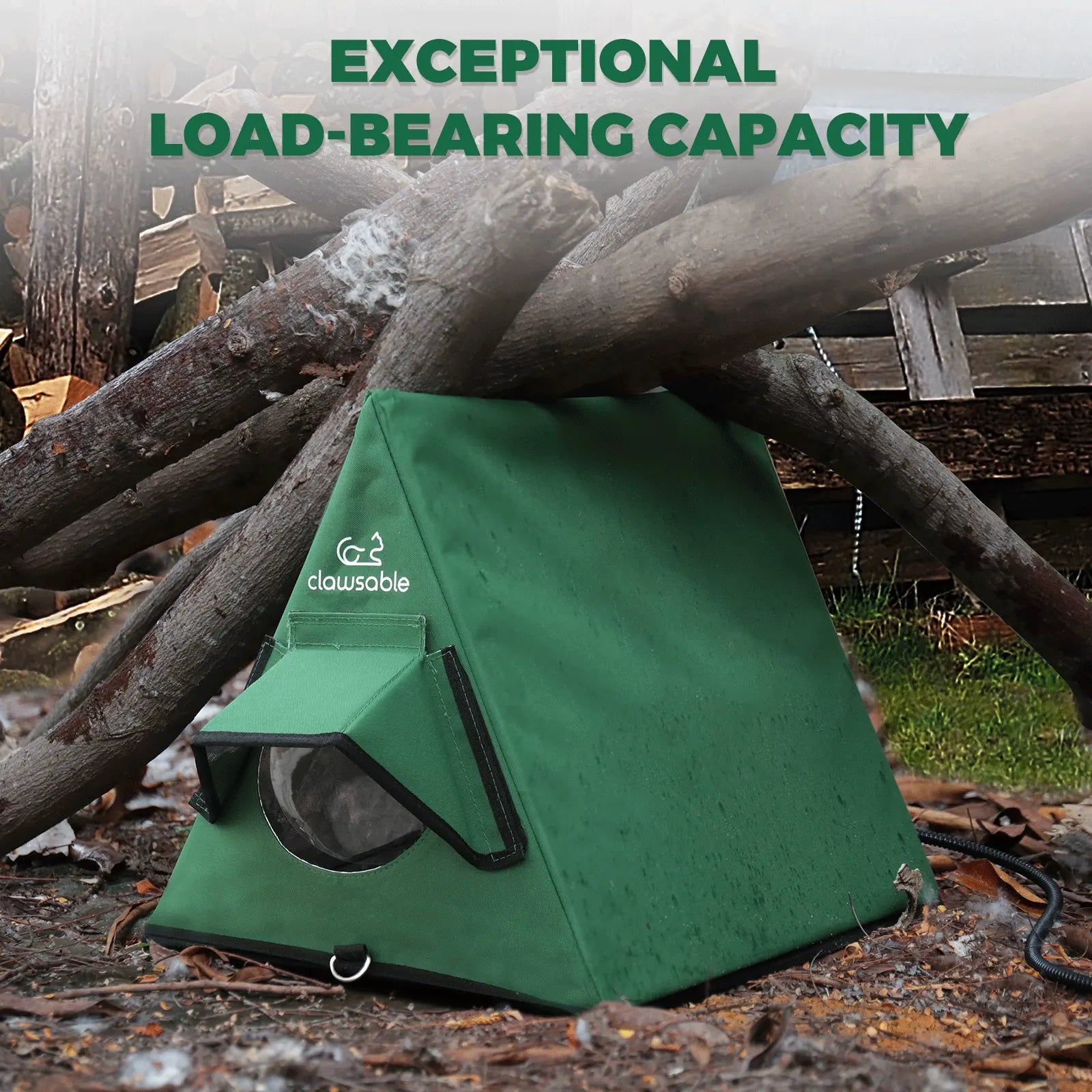 portable cat house a frame green load bearing