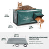 2-Door Portable Heated Outdoor Cat House Large