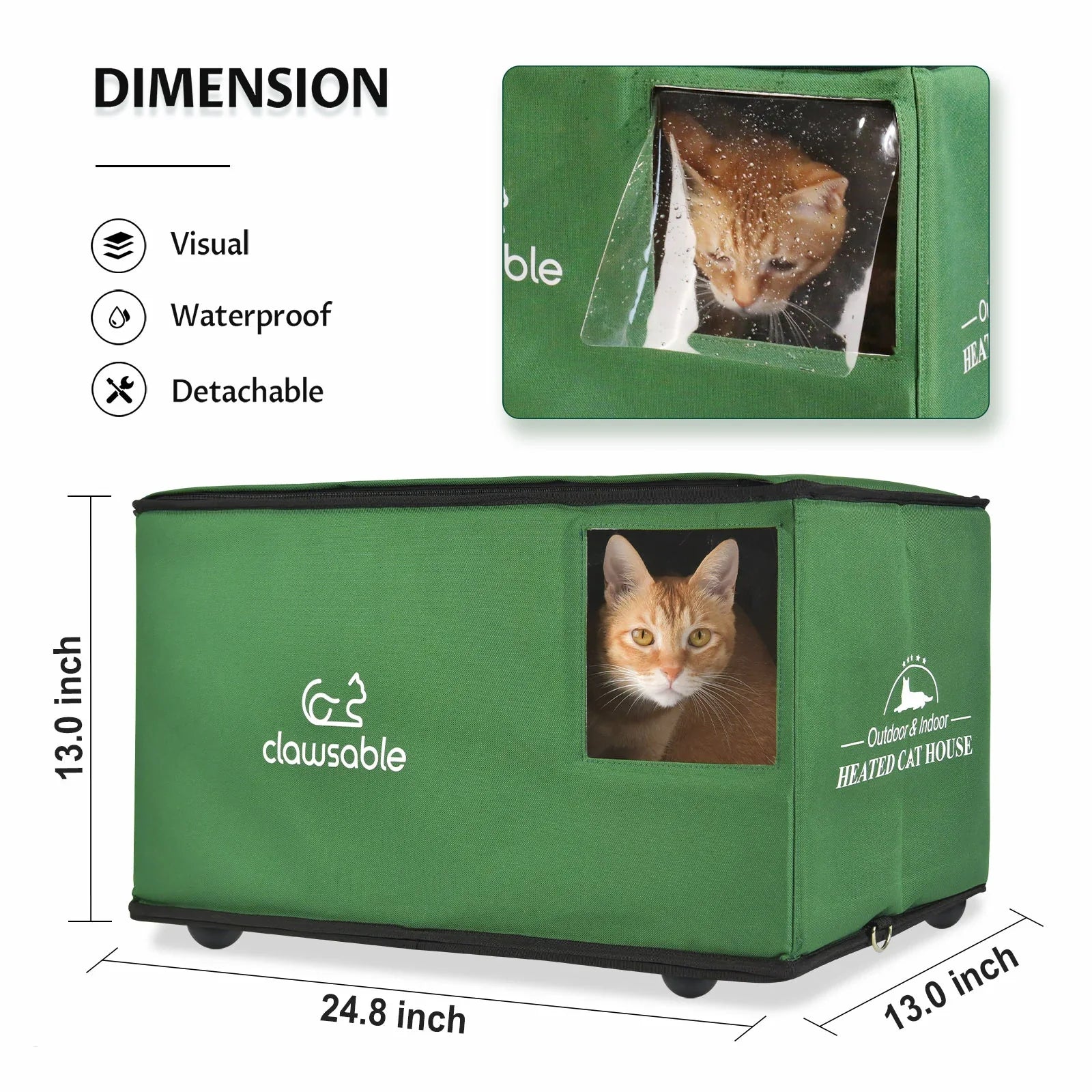 portable heated cat house l size