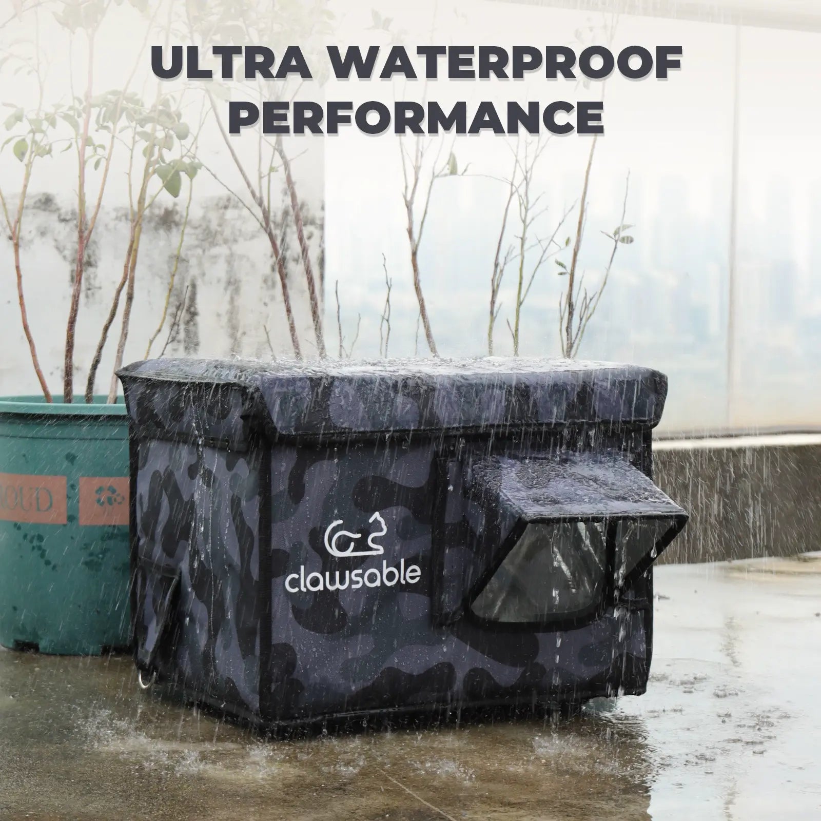 small cat house ultra waterproof black camo