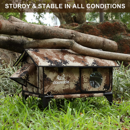 Sturdy and stable outdoor cat house designed for all weather conditions, durable construction keeps cats safe and comfortable in any environment.