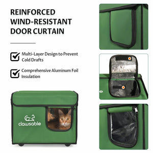 top openable heated cat house curtain