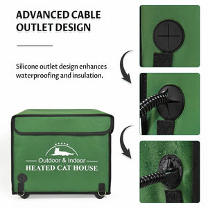 top openable heated cat house waterproof insulated cable outlet design 112