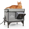 outdoor cat house elevated heated small silver